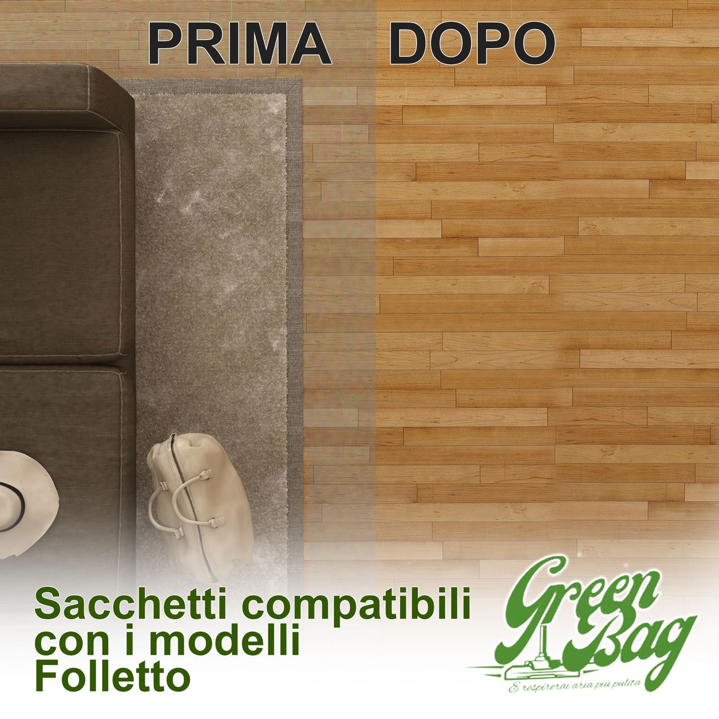 SACCHETTI GREEN BAG PER ASPIRAPOLVERE FOLLETTO VK 135 - 136 - 140 - 150 - 200 - 220S - VK 7
