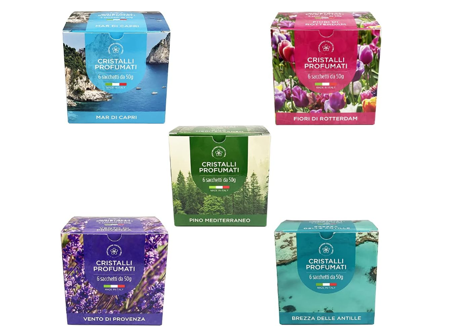 GRANULI PROFUMATI PER ASPIRAPOLVERE E AMBIENTE - MIX 5 FRAGRANZE -