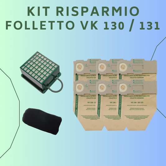 KIT RISPARMIO ASPIRAPOLVERE FOLLETTO VK 130/131