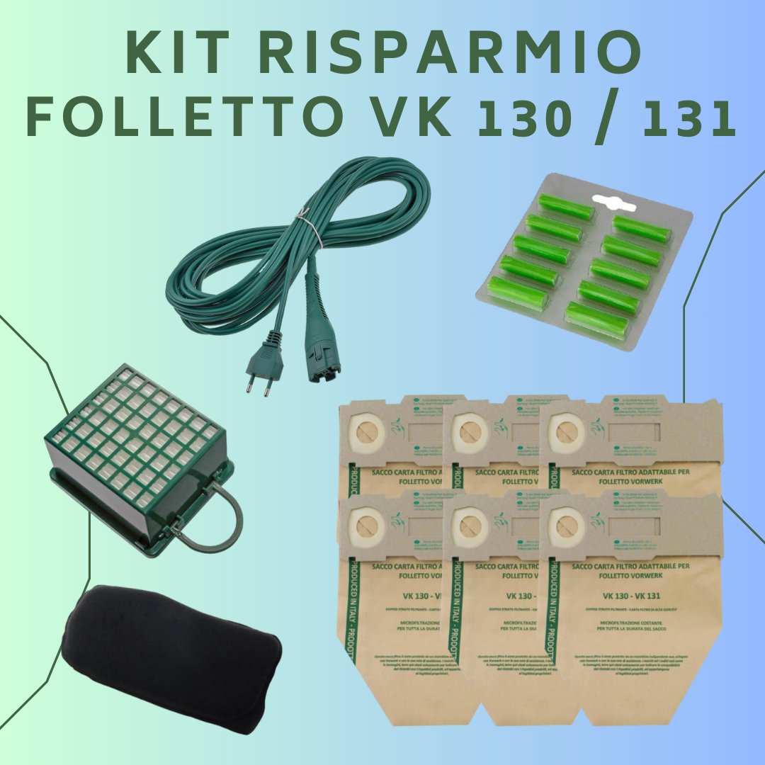 KIT RISPARMIO aspirapolvere FOLLETTO VK 130/131