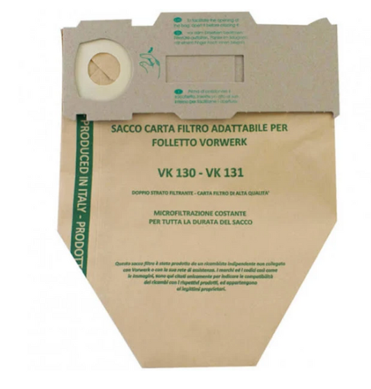 6 SACCHETTI COMPATIBILI PER FOLLETTO VK130/131